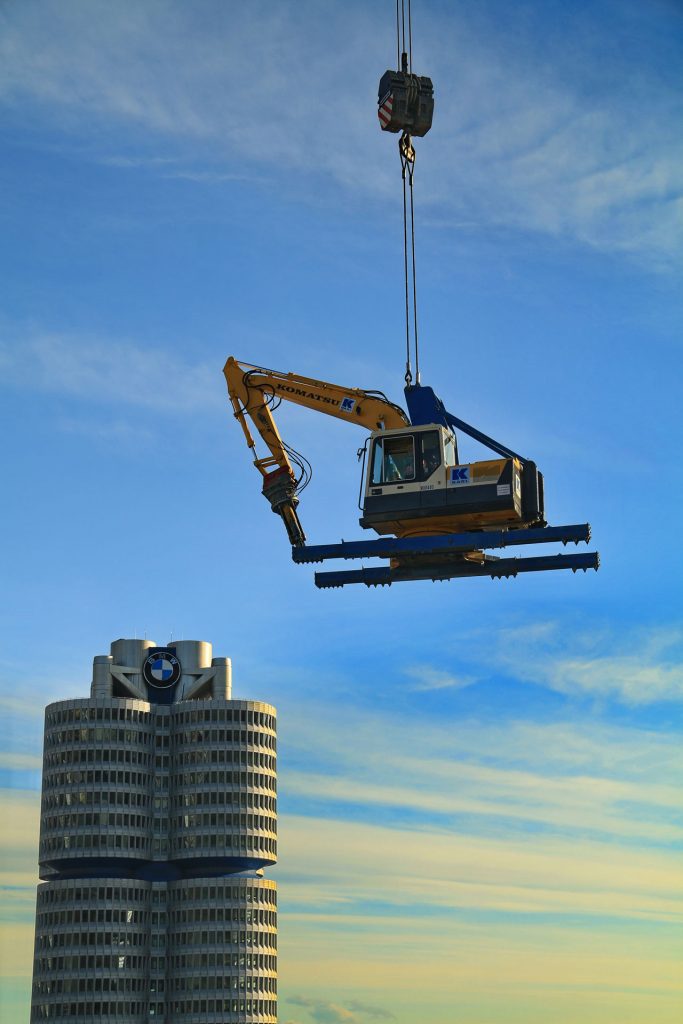 Rückbau BMW Gebäude München aus der Luft