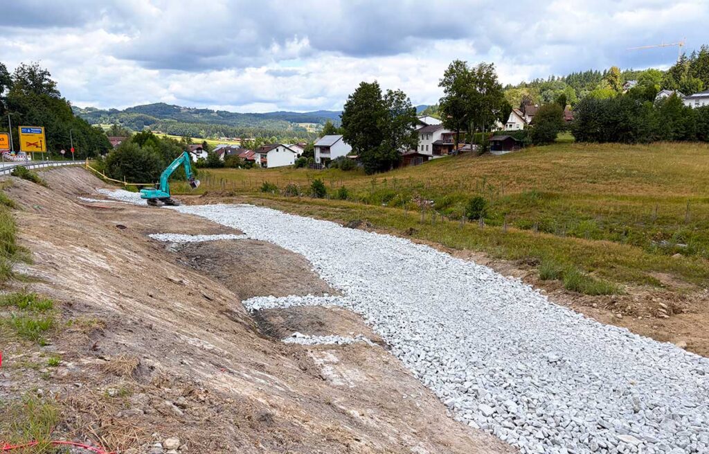 Baustelle bei der Ortsumgehung in Auerbach