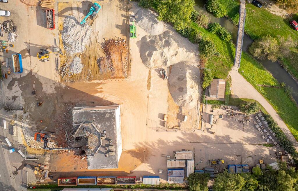Abbruch Siloturm BayWa Gelände